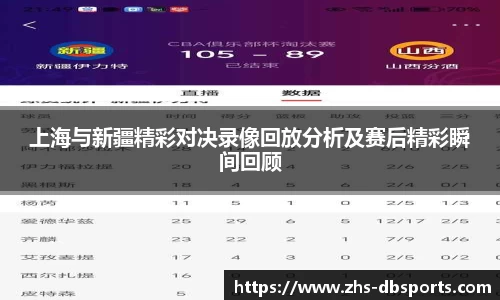 上海与新疆精彩对决录像回放分析及赛后精彩瞬间回顾